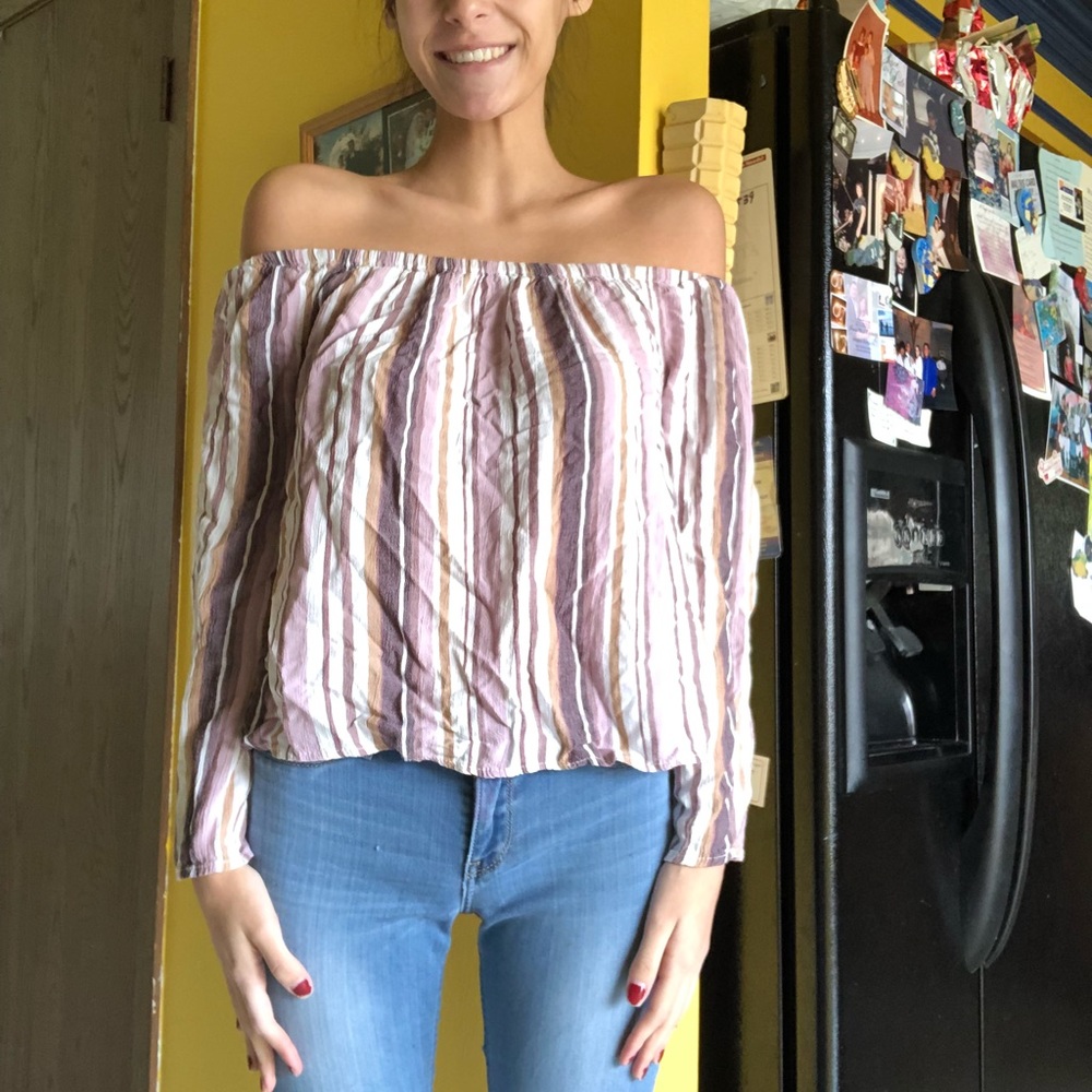 flowy striped pastel top